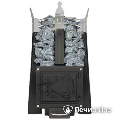 Дровяная банная печь Добросталь Августа Стоун Стронг со стандартной топочной дверцей теплообменник справа в Березниках